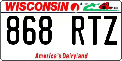 WI license plate 868RTZ
