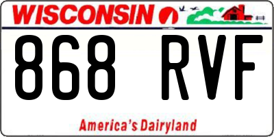 WI license plate 868RVF