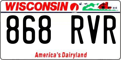 WI license plate 868RVR