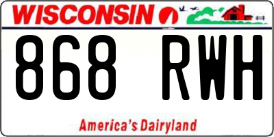 WI license plate 868RWH