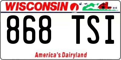 WI license plate 868TSI