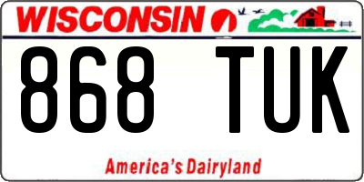 WI license plate 868TUK