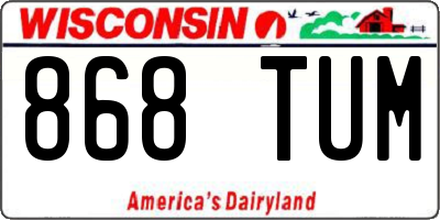 WI license plate 868TUM