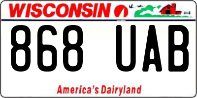 WI license plate 868UAB