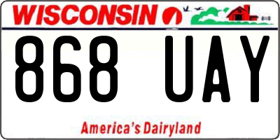 WI license plate 868UAY