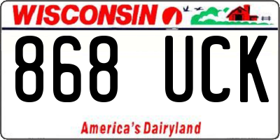 WI license plate 868UCK
