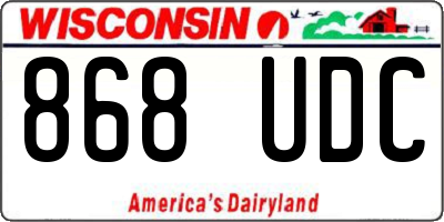 WI license plate 868UDC