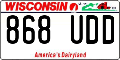 WI license plate 868UDD