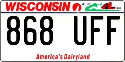 WI license plate 868UFF