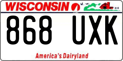WI license plate 868UXK