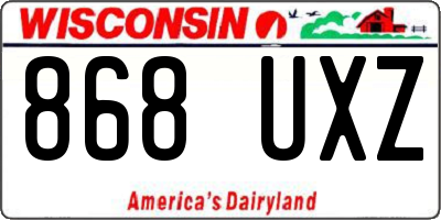 WI license plate 868UXZ