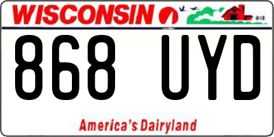 WI license plate 868UYD