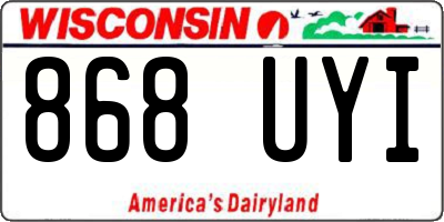 WI license plate 868UYI