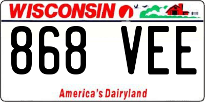 WI license plate 868VEE