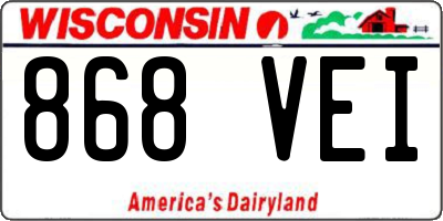 WI license plate 868VEI