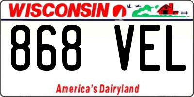 WI license plate 868VEL