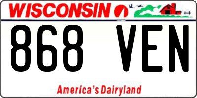 WI license plate 868VEN