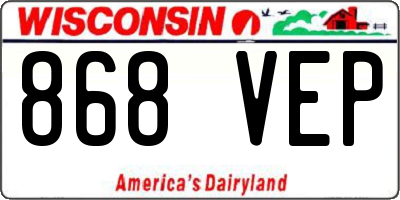 WI license plate 868VEP