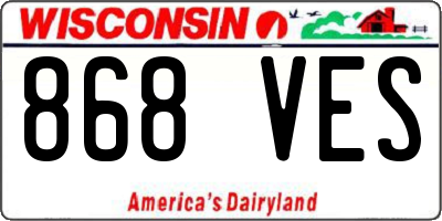 WI license plate 868VES