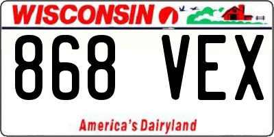 WI license plate 868VEX
