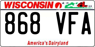 WI license plate 868VFA