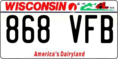 WI license plate 868VFB