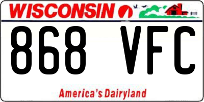 WI license plate 868VFC