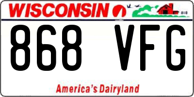 WI license plate 868VFG