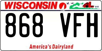 WI license plate 868VFH