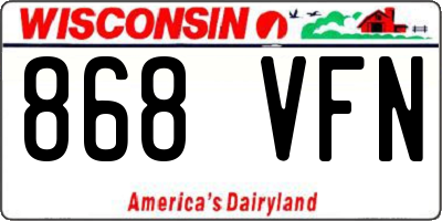 WI license plate 868VFN