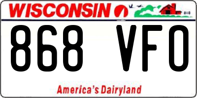 WI license plate 868VFO