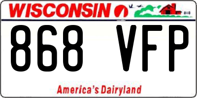WI license plate 868VFP