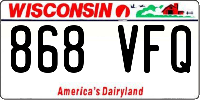WI license plate 868VFQ