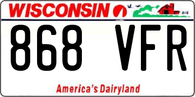 WI license plate 868VFR