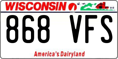 WI license plate 868VFS