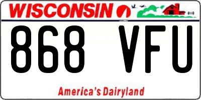 WI license plate 868VFU