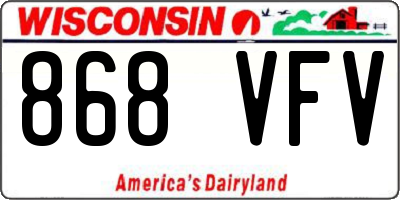 WI license plate 868VFV
