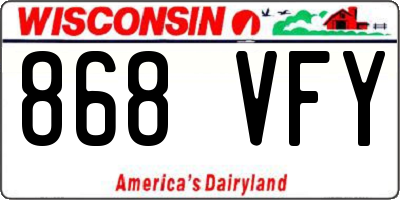 WI license plate 868VFY