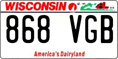 WI license plate 868VGB