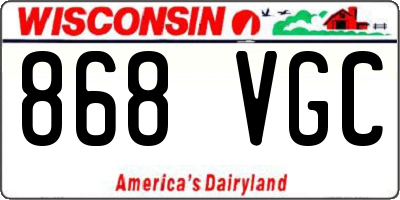 WI license plate 868VGC