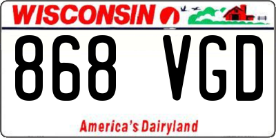 WI license plate 868VGD