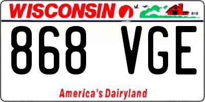 WI license plate 868VGE