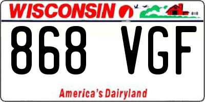 WI license plate 868VGF