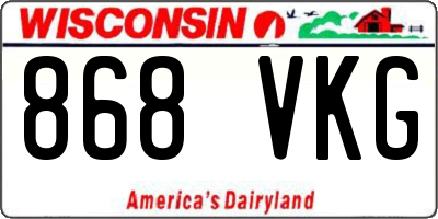 WI license plate 868VKG