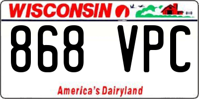 WI license plate 868VPC