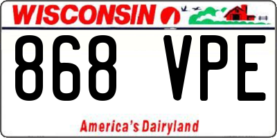 WI license plate 868VPE