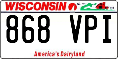WI license plate 868VPI