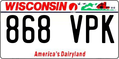 WI license plate 868VPK