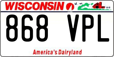 WI license plate 868VPL