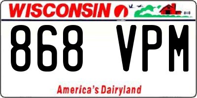 WI license plate 868VPM